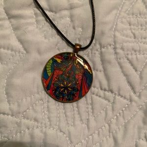 Teal Swan Painting Necklace